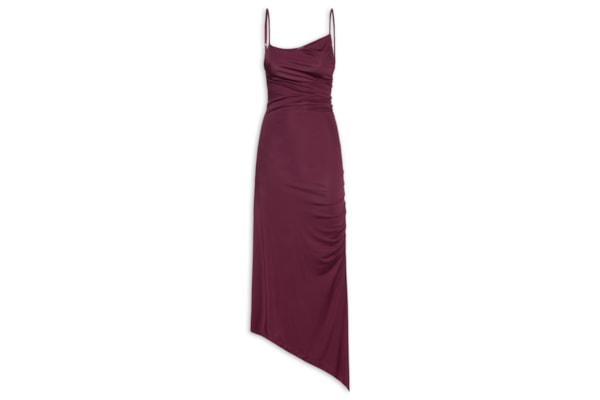 Vestido Midi Drapeado - Roxo