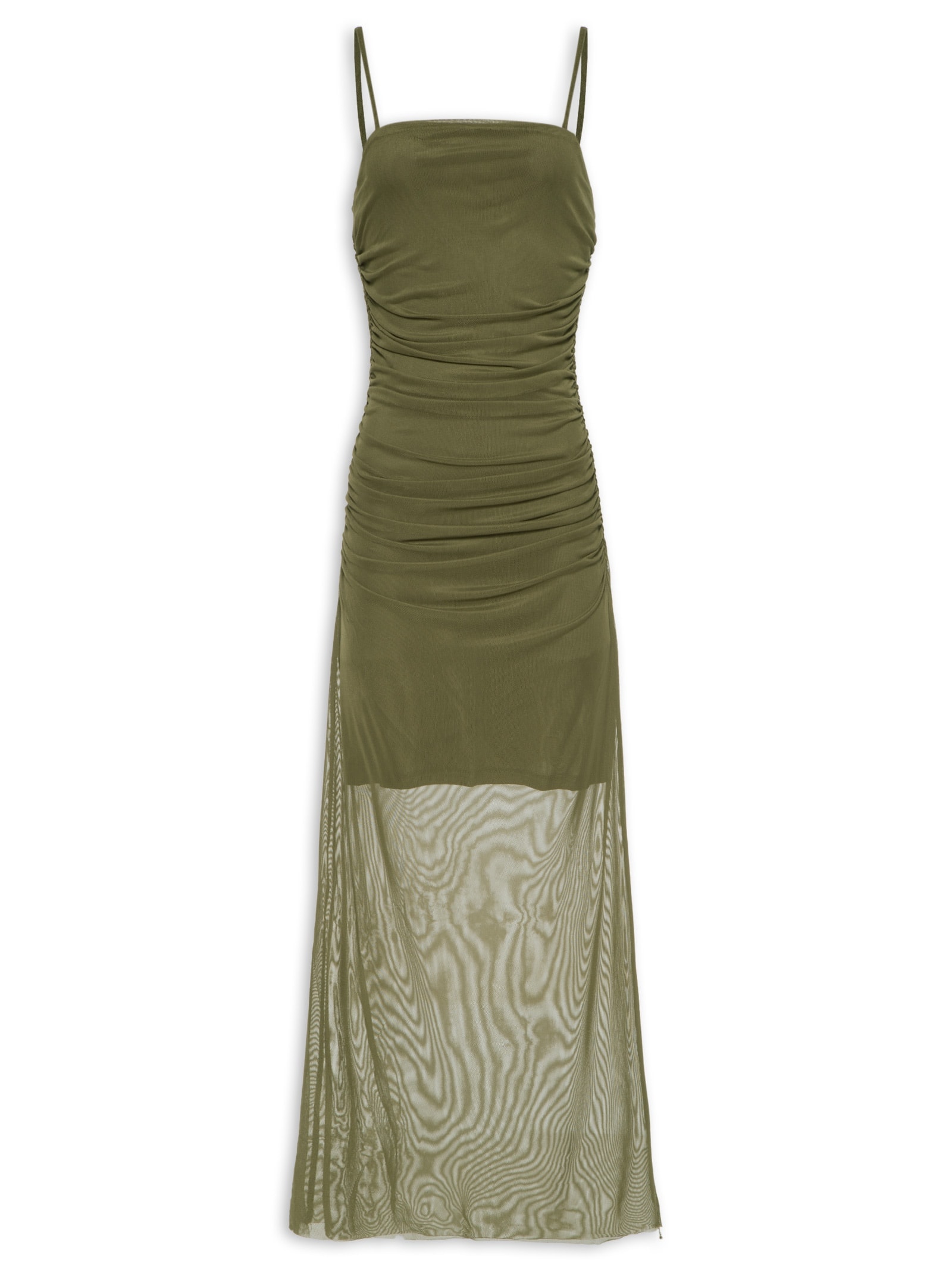 Vestido Midi Drapeado Verde Market 33