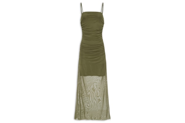 Vestido Midi Drapeado - Verde
