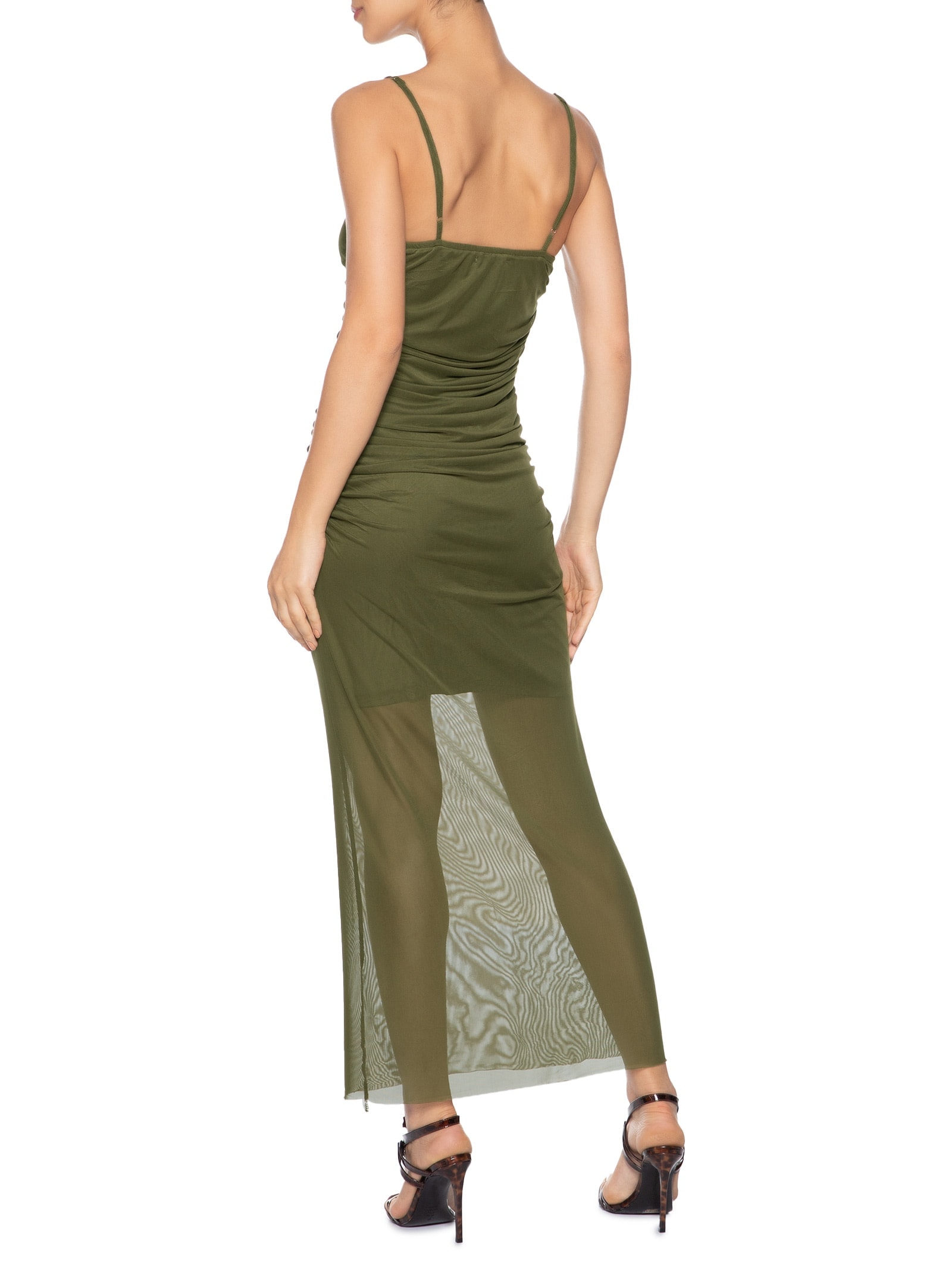 Vestido Midi Drapeado Verde Market 33
