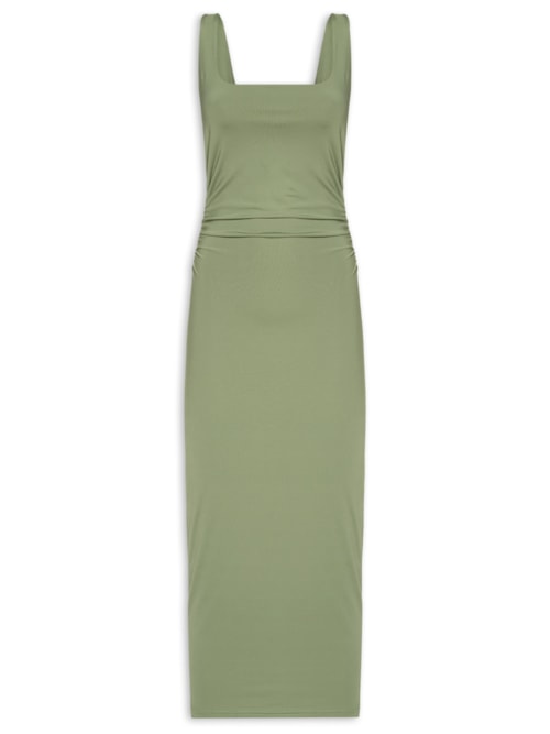 Vestido Midi Drapeado - Verde