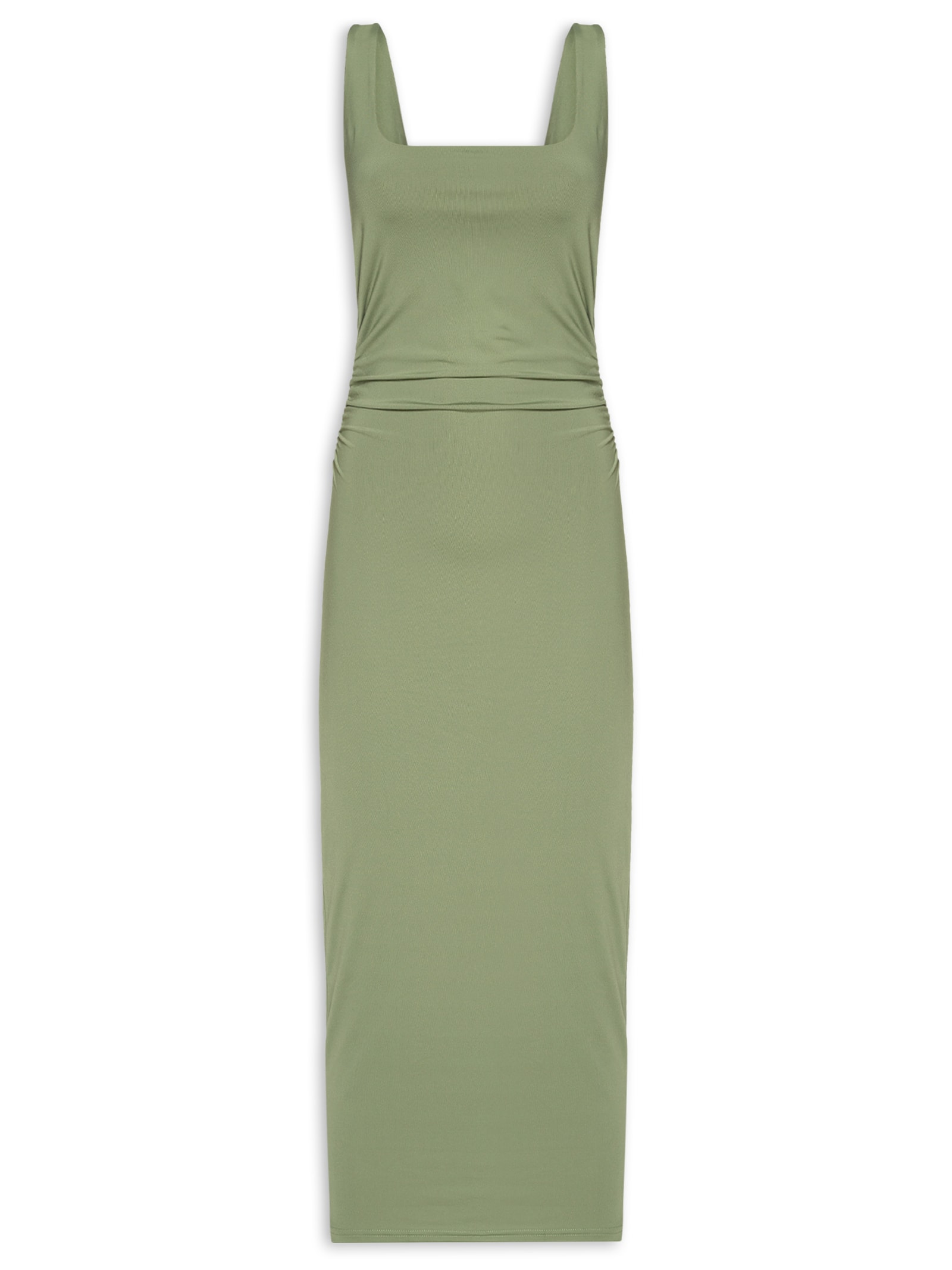 Vestido Midi Drapeado Verde Market 33