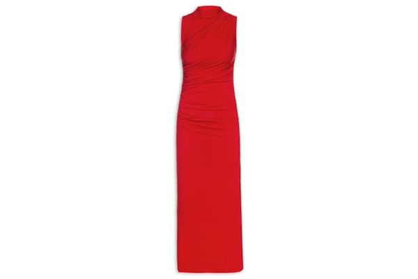 Vestido Midi Drapeado - Vermelho