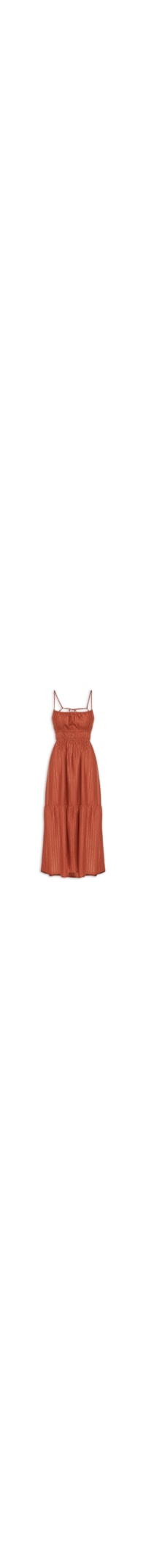 Vestido Midi Elástico Busto - Marrom