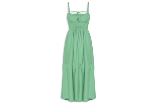 Vestido Midi Elástico Busto - Verde
