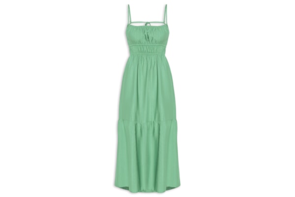 Vestido Midi Elástico Busto - Verde