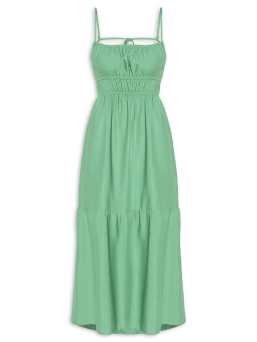 Vestido Midi Elástico Busto – Verde