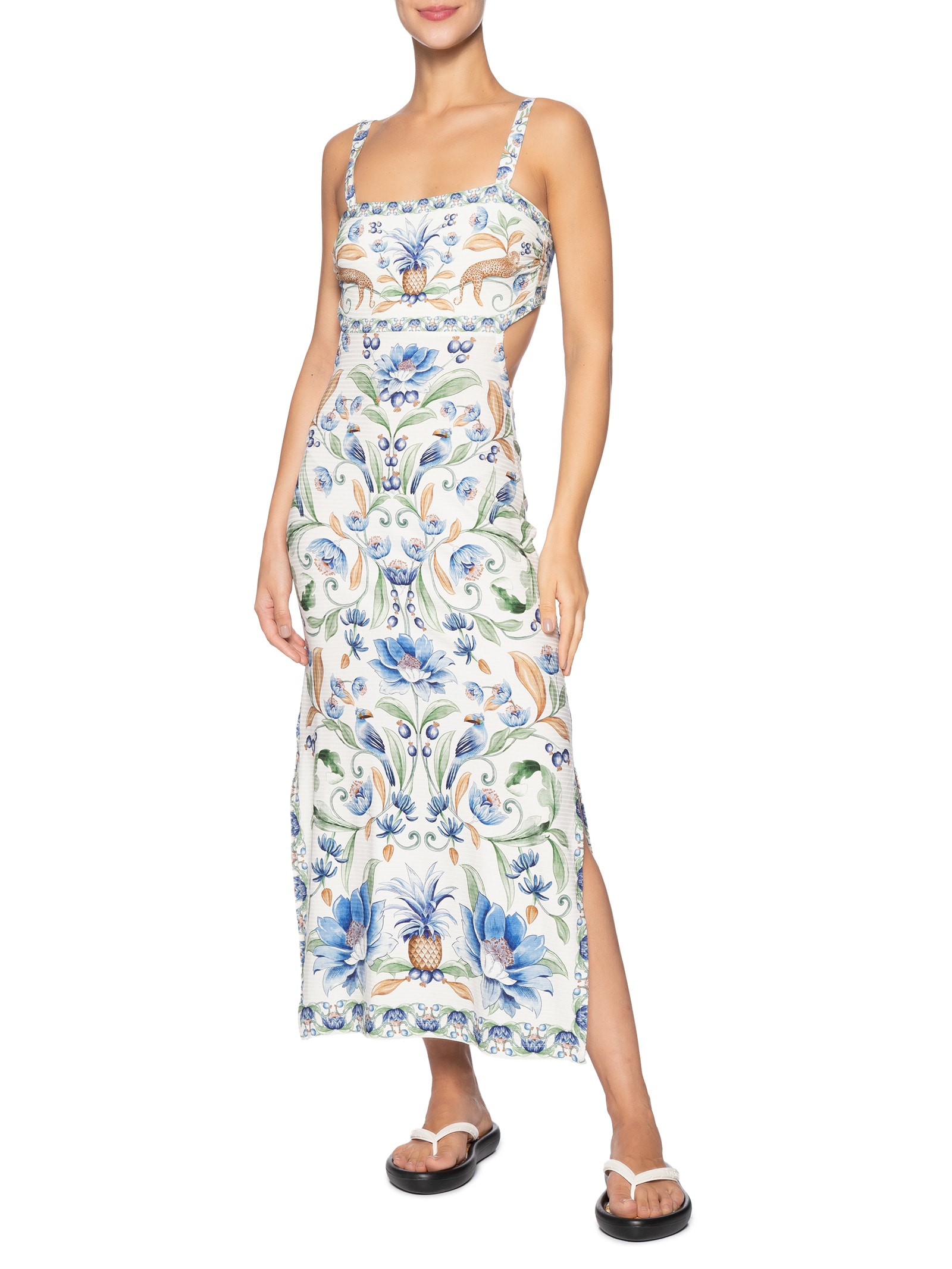 Vestido Midi Elsa Branco Farm