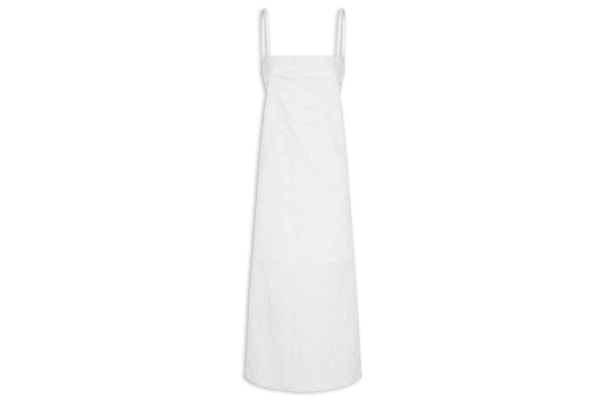 Vestido Midi Em Linho Bordado - Off White