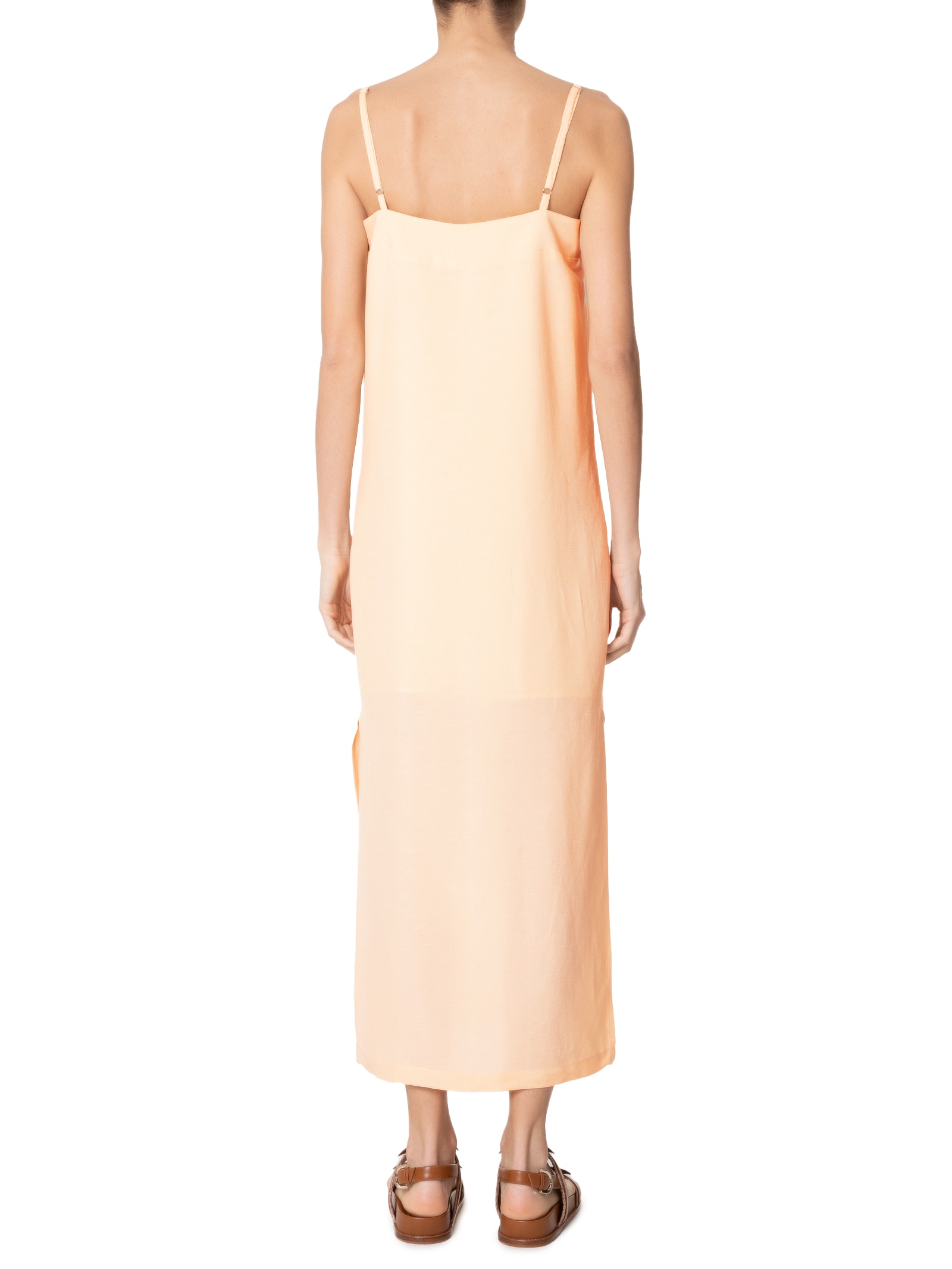 Vestido Midi Em Linho Misto Amarelo '2Essential