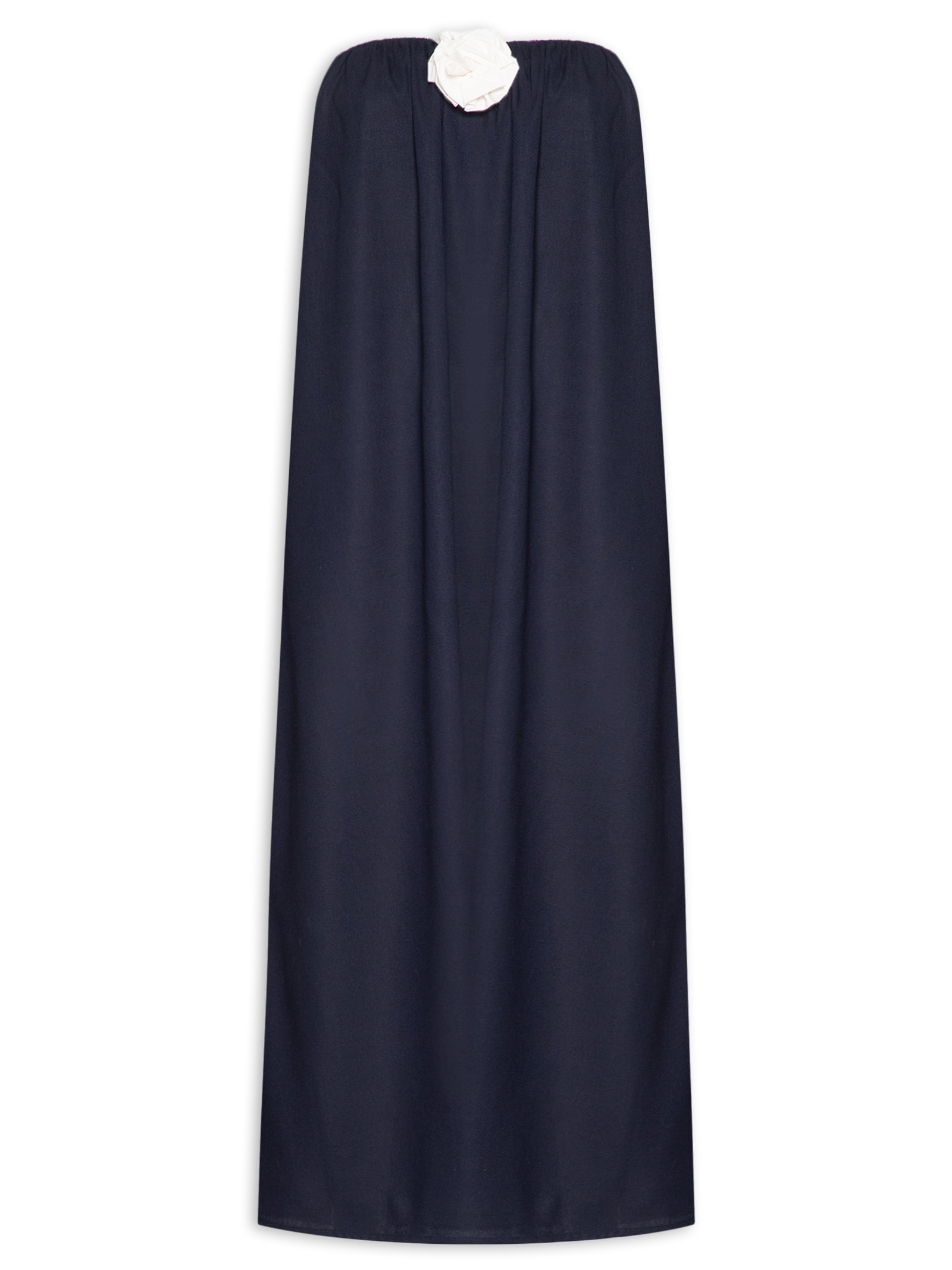 Vestido Midi Em Linho Misto Azul '2Essential