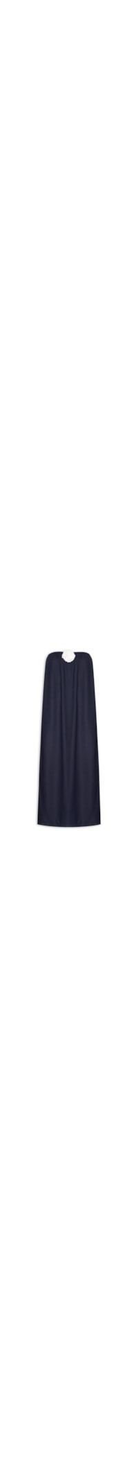 Vestido Midi Em Linho Misto - Azul
