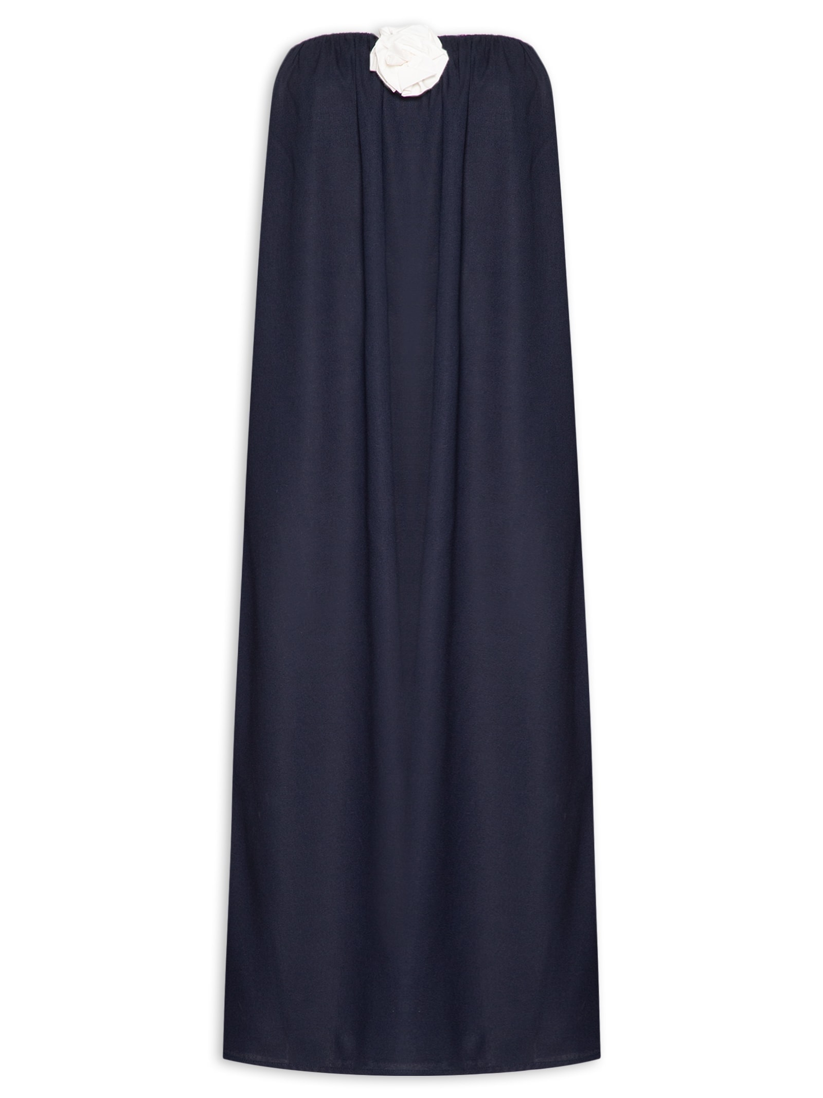 Vestido Midi Em Linho Misto Azul '2Essential