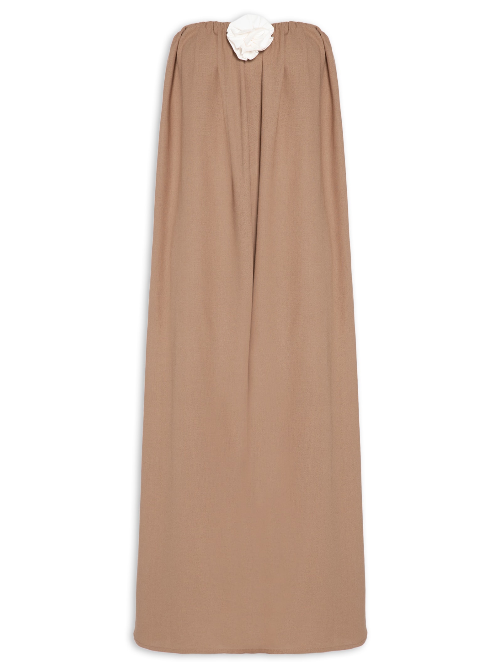 Vestido Midi Em Linho Misto Bege '2Essential