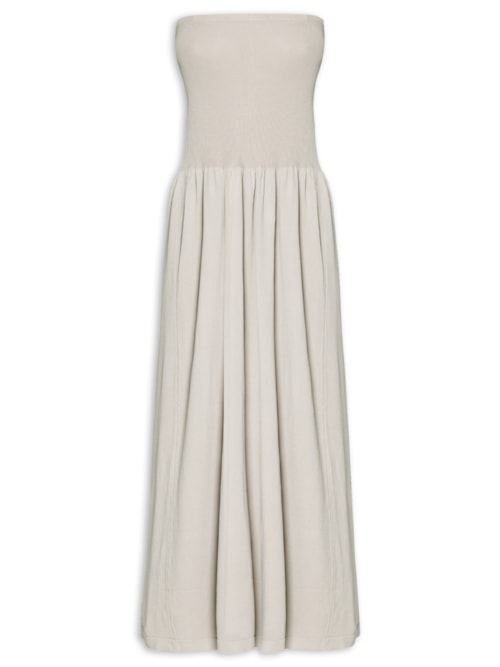 Vestido Midi Em Malha – Bege