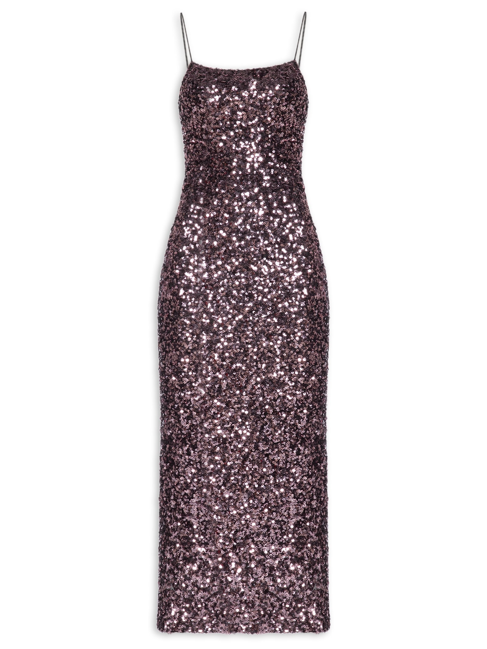 Vestido Midi Em Paetê Rosa Market 33