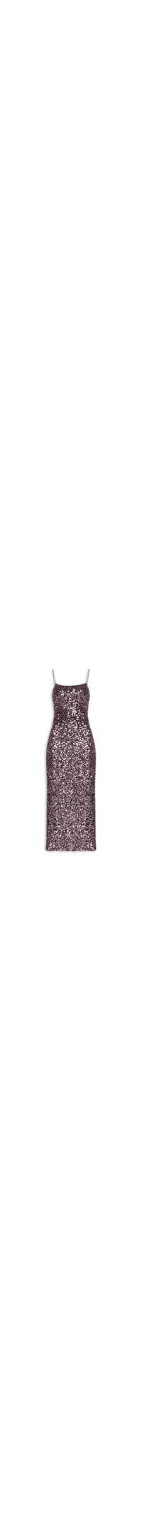 Vestido Midi Em Paetê - Rosa