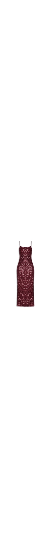 Vestido Midi Em Paetê - Vermelho