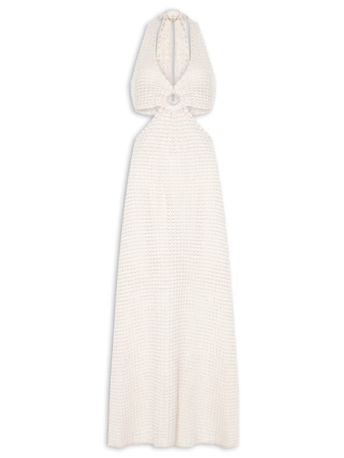 Vestido Midi Em Tricot – Bege