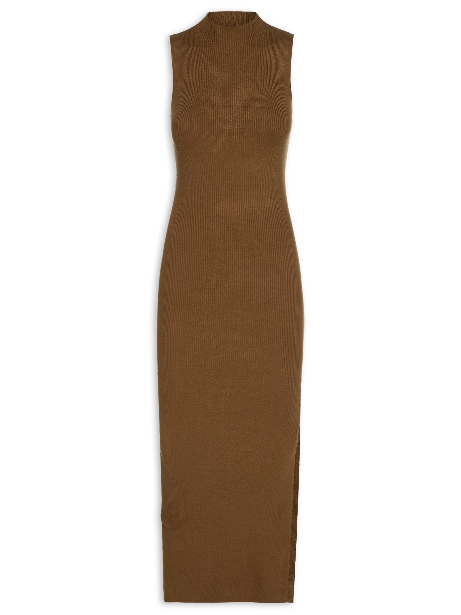 Vestido Midi Em Tricot Marrom Market 33