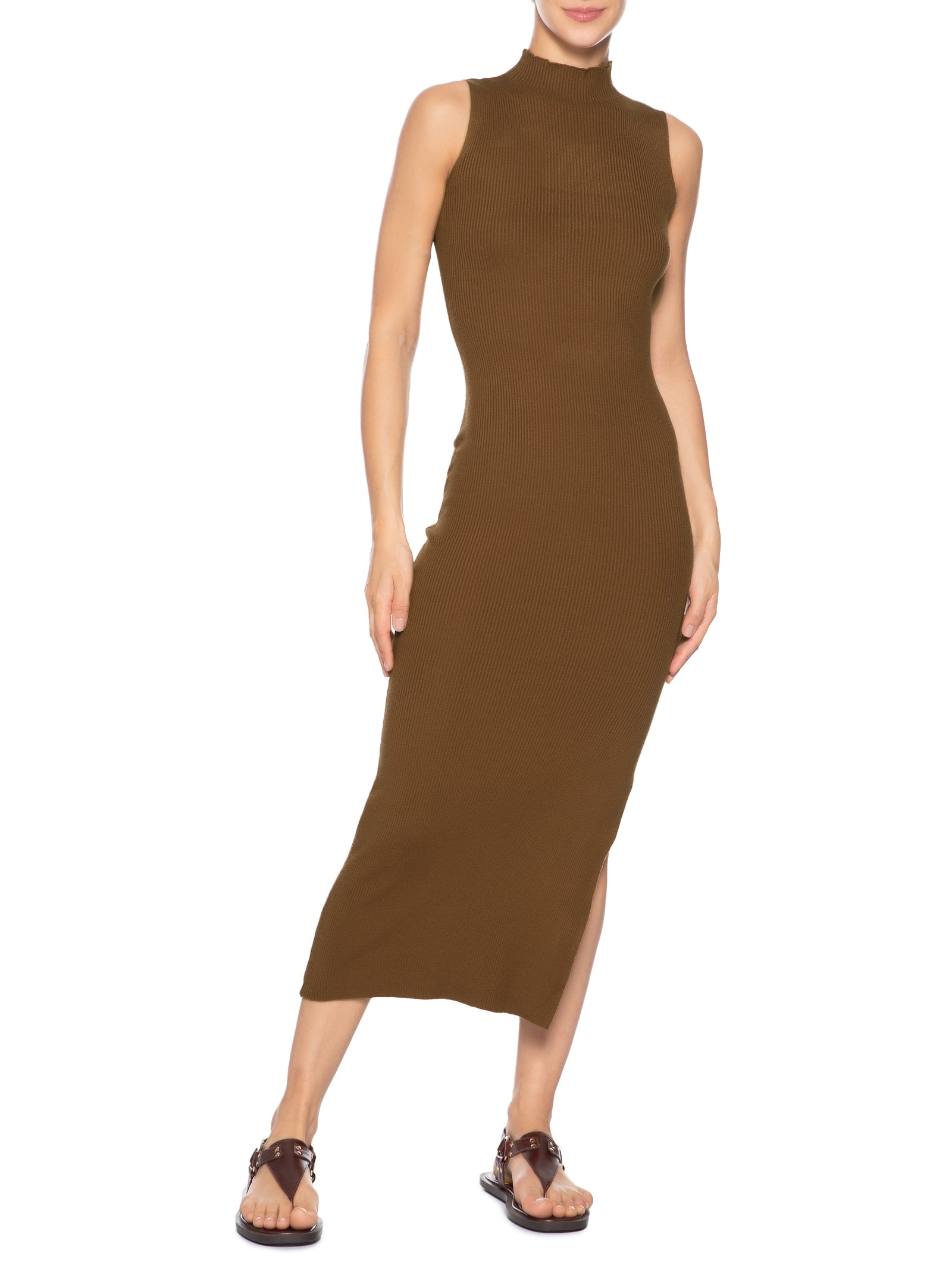 Vestido Midi Em Tricot Marrom Market 33