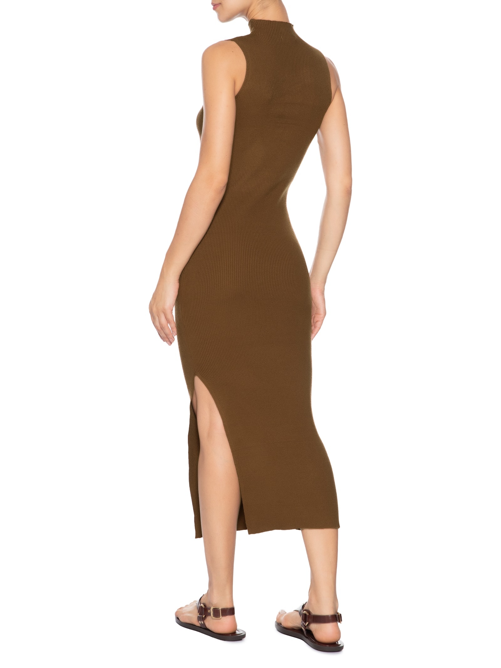 Vestido Midi Em Tricot Marrom Market 33