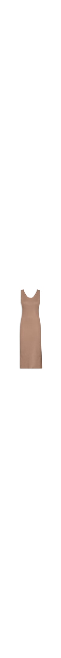 Vestido Midi Em Tricot - Marrom