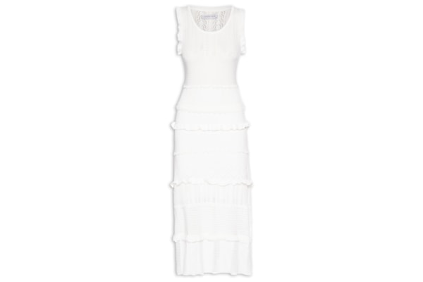 Vestido Midi Em Tricot - Off White