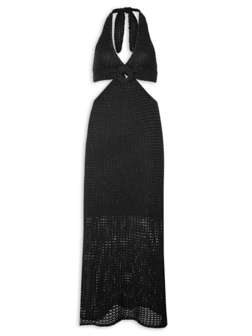 Vestido Midi Em Tricot – Preto