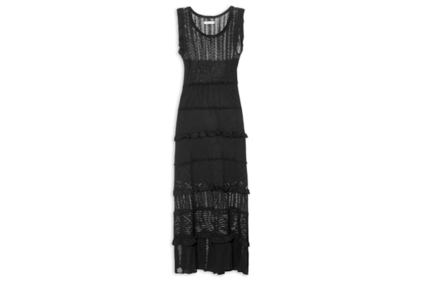 Vestido Midi Em Tricot - Preto