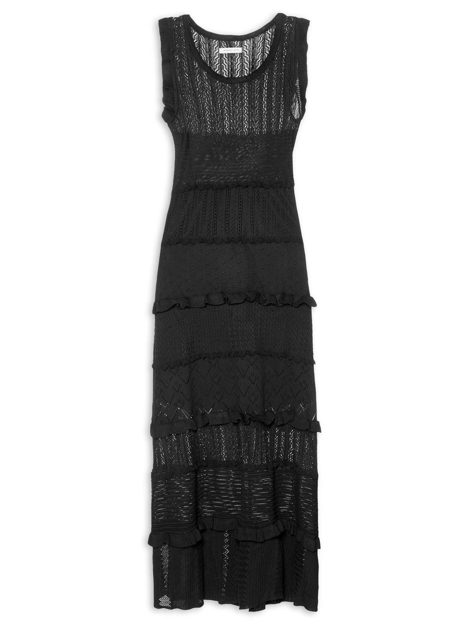 Vestido Midi Em Tricot Preto Market 33