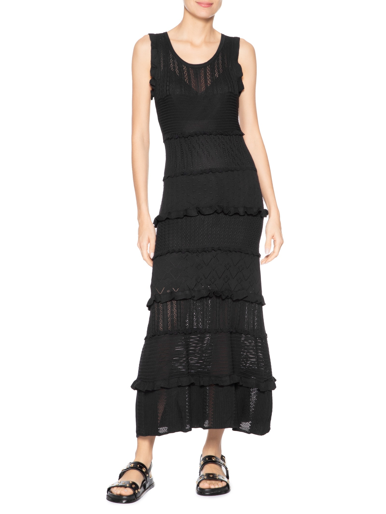 Vestido Midi Em Tricot Preto Market 33