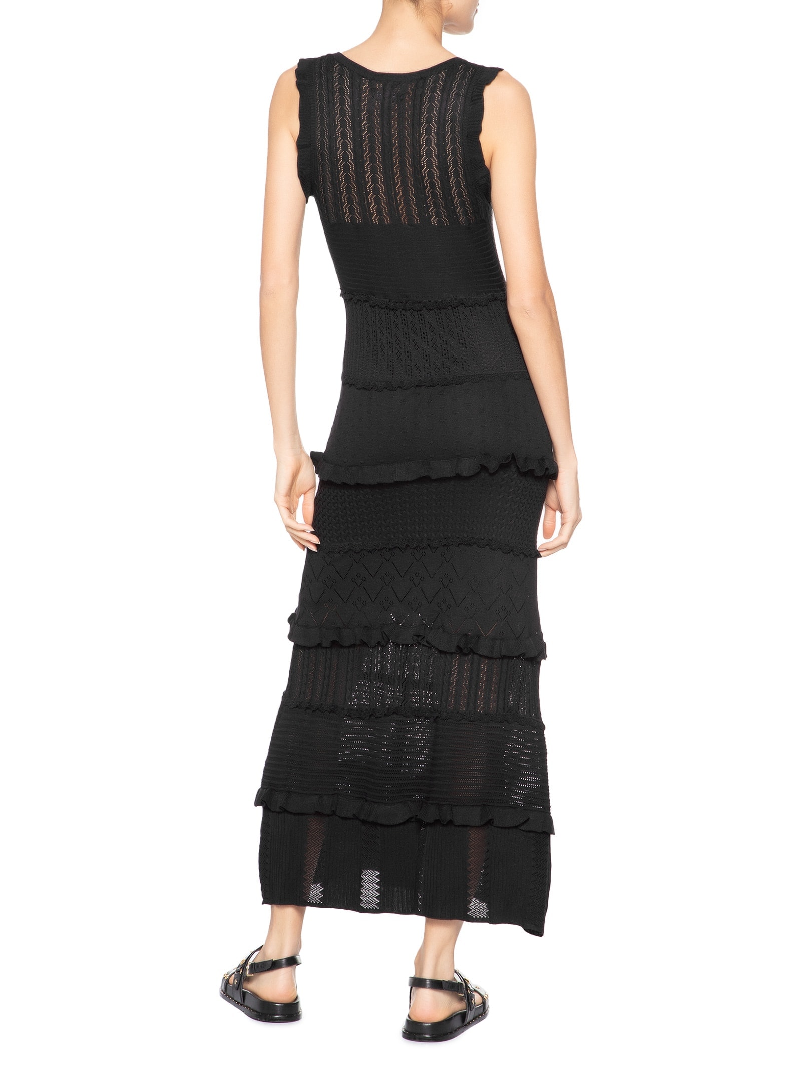 Vestido Midi Em Tricot Preto Market 33