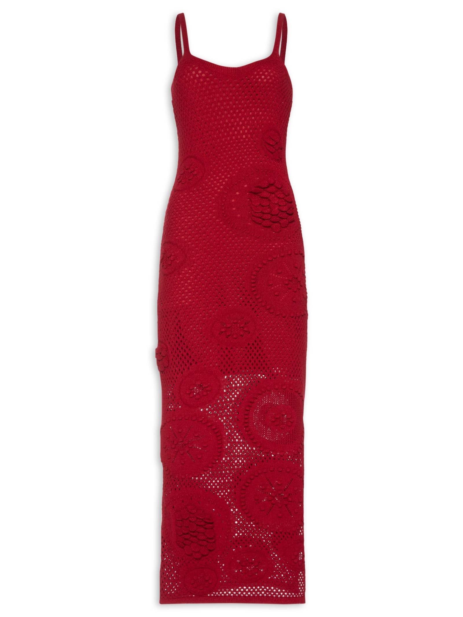 Vestido Midi Em Tricot Vermelho Market 33