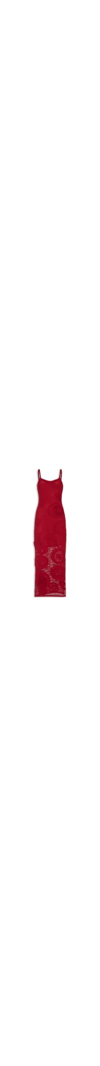 Vestido Midi Em Tricot - Vermelho