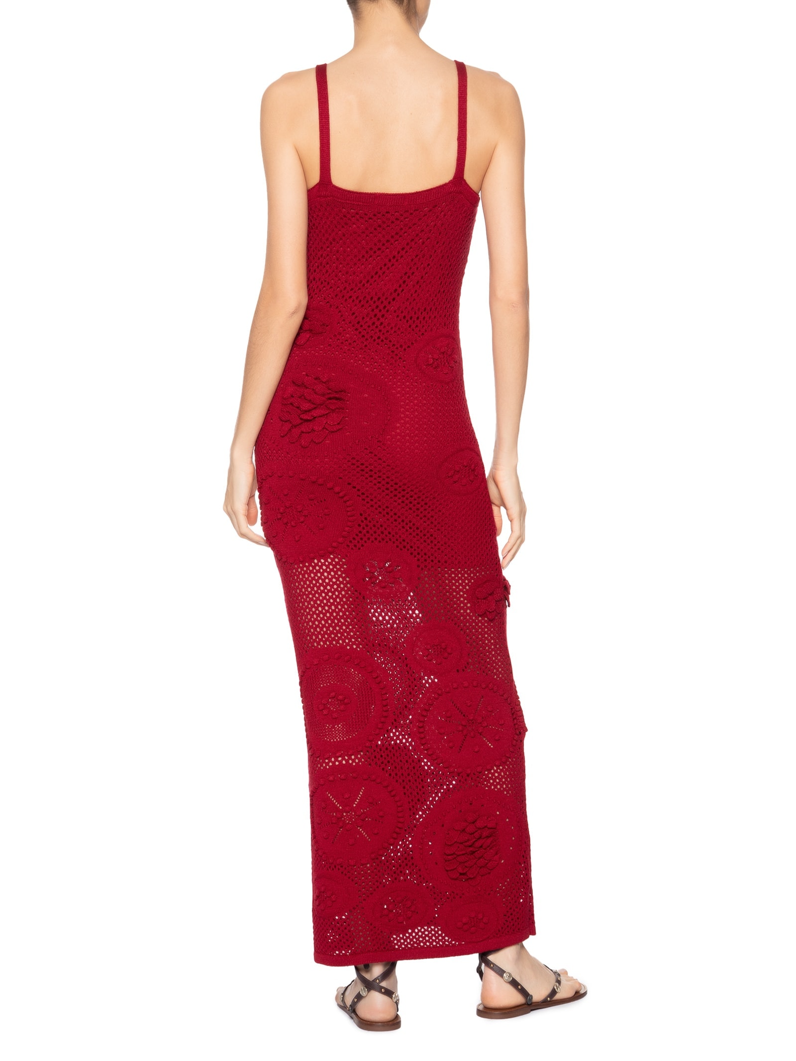 Vestido Midi Em Tricot Vermelho Market 33