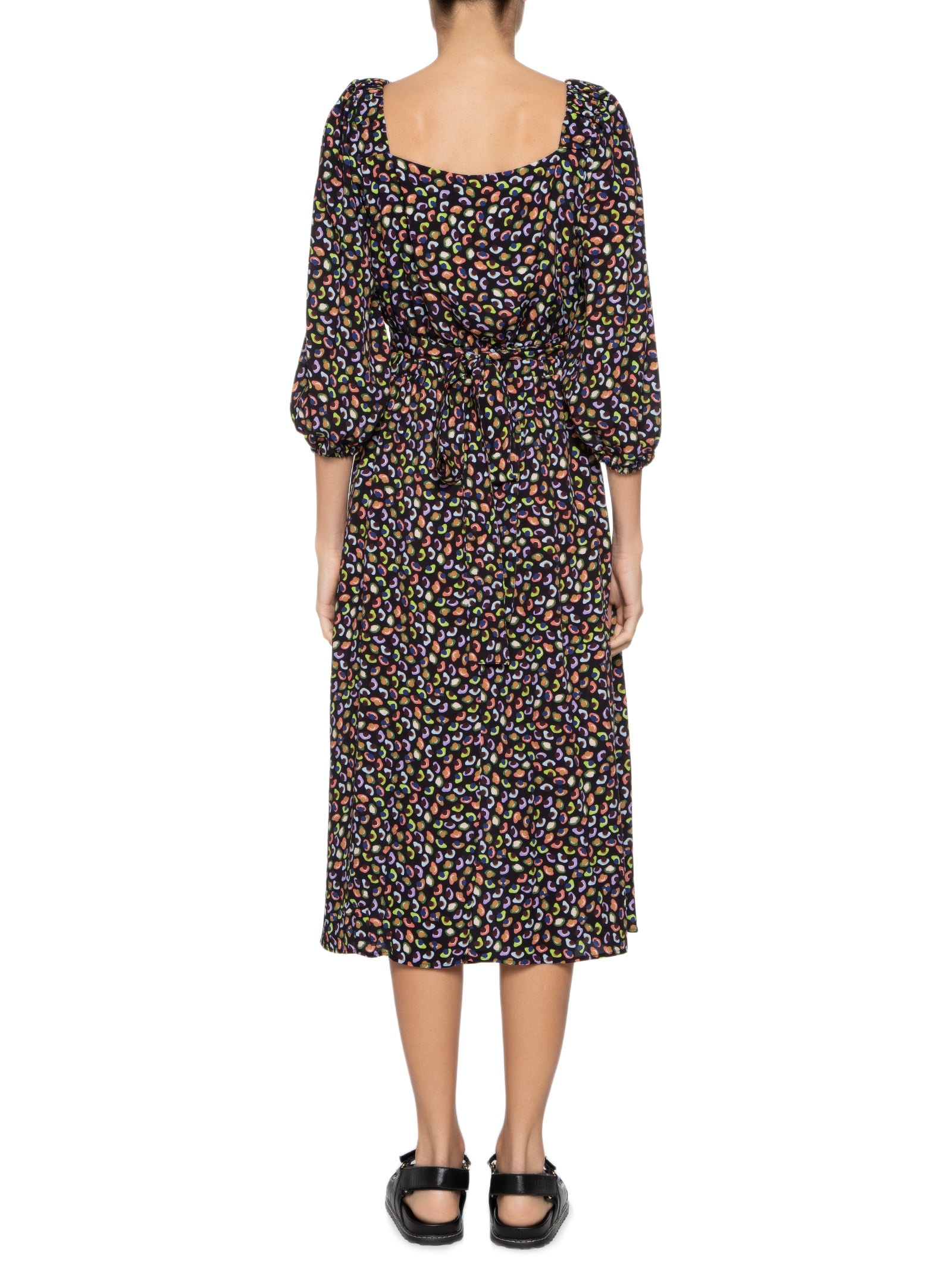 Vestido Midi Encontros Preto Cantão