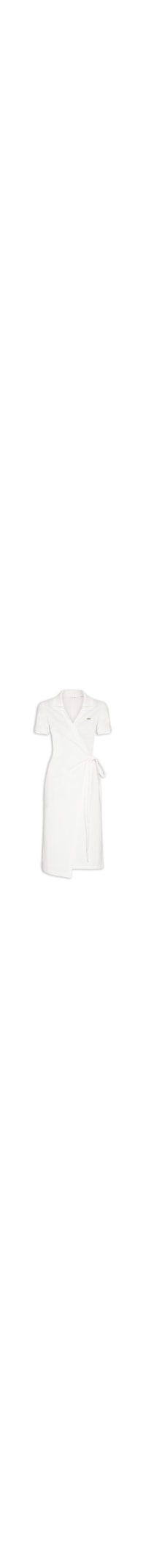 Vestido Midi Envelope Piquet Com Linho - Branco