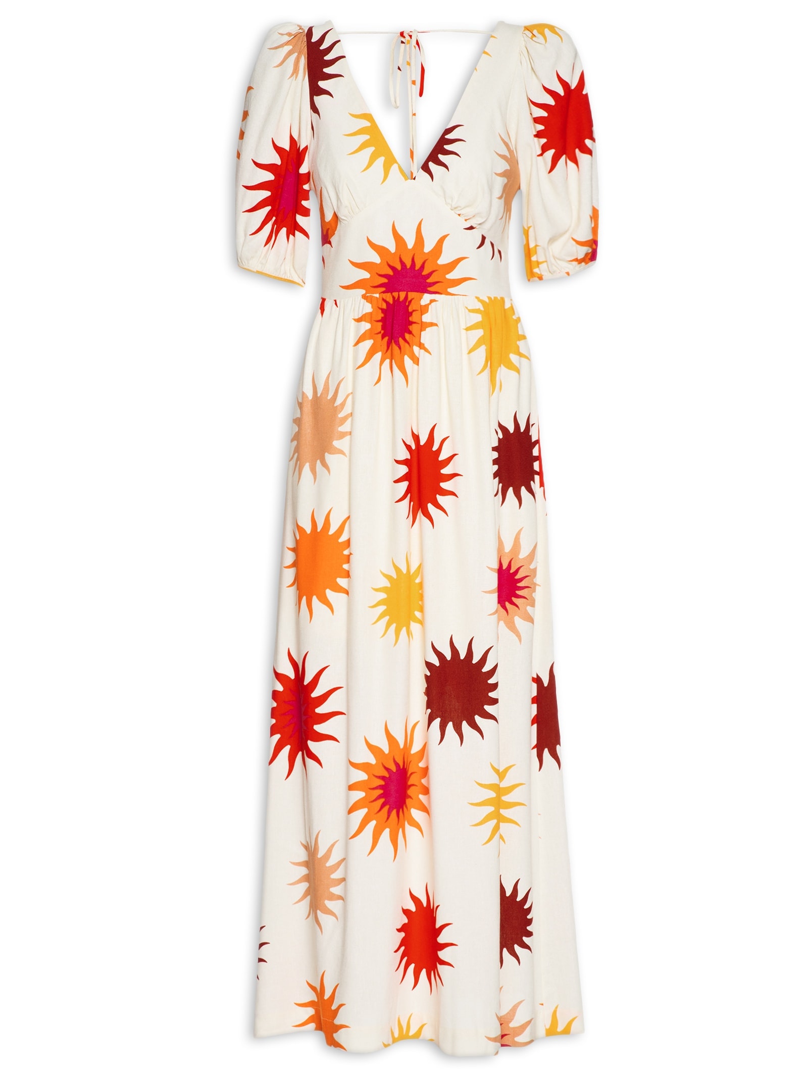 Vestido Midi Estampa Cali Bege Dress To