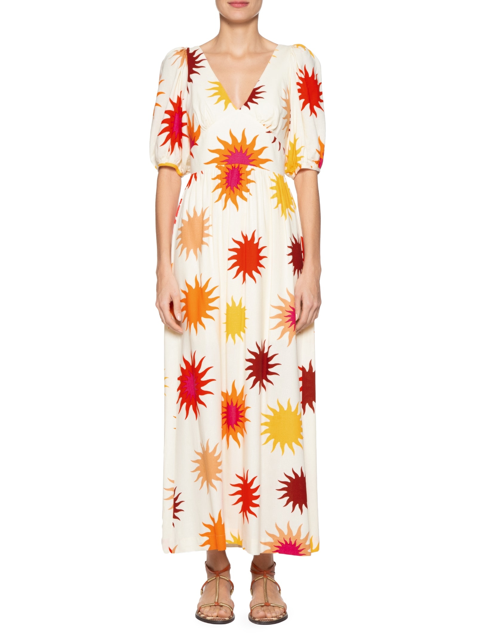 Vestido Midi Estampa Cali Bege Dress To