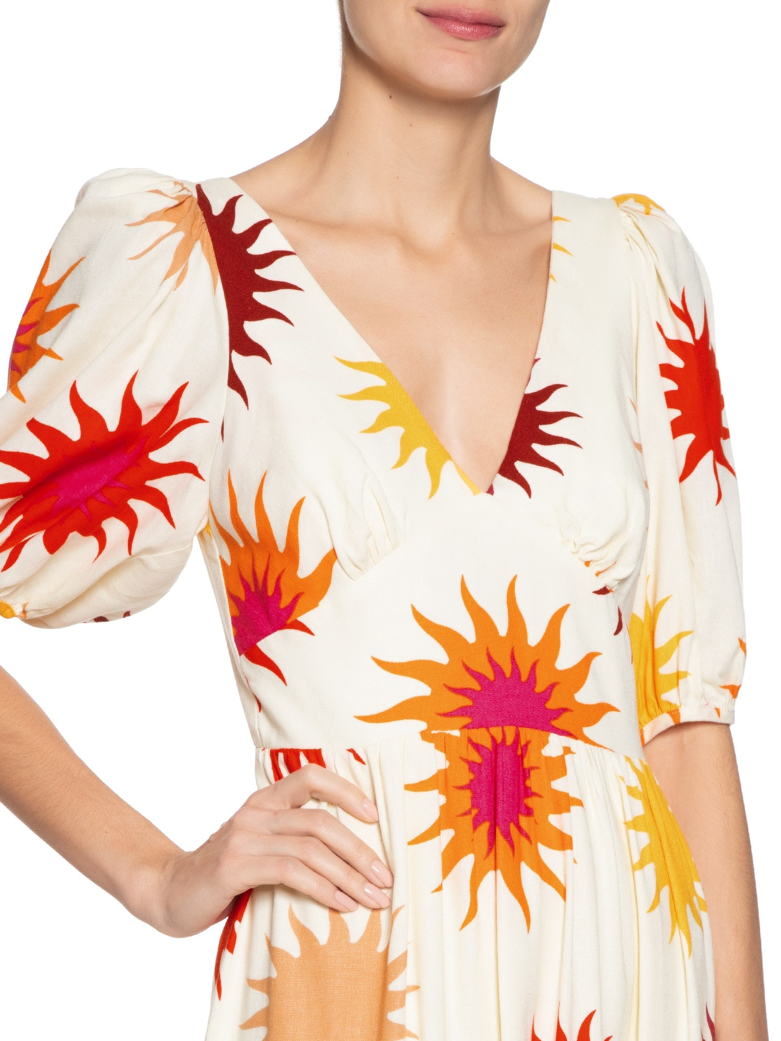 Vestido Midi Estampa Cali Bege Dress To