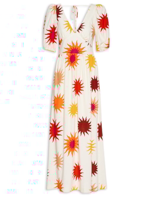 Vestido Midi Estampa Cali - Bege