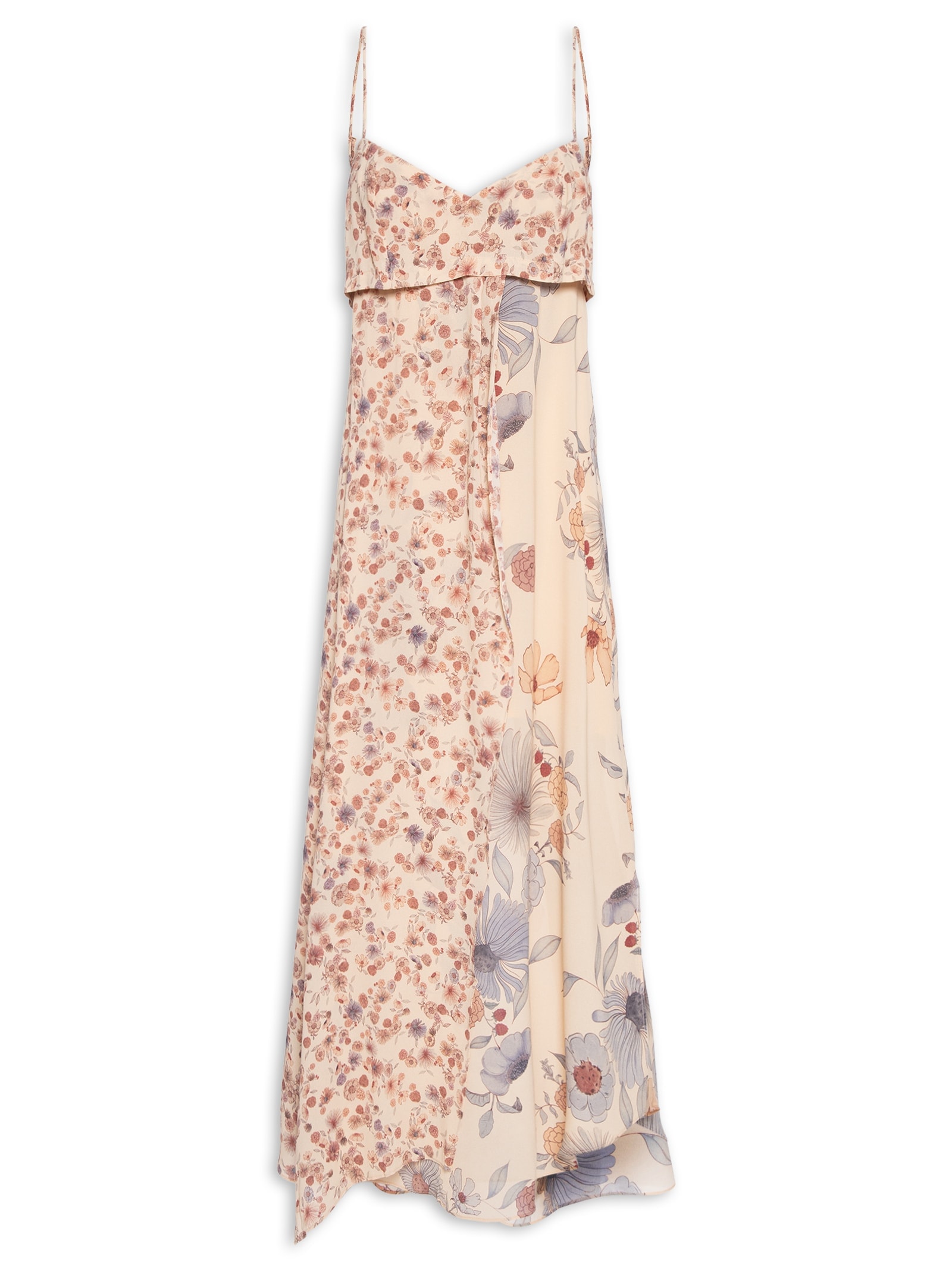 Vestido Midi Estampa Fleur Bege Maria Filó