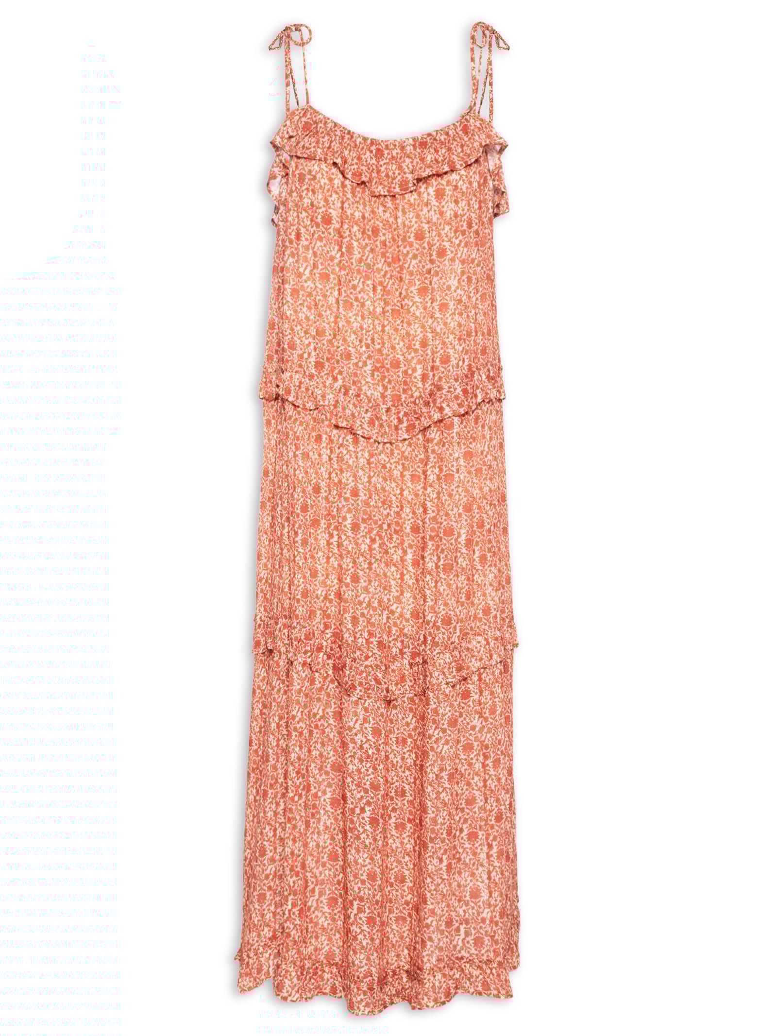 Vestido Midi Estampa Gerânio Vermelho Maria Filó