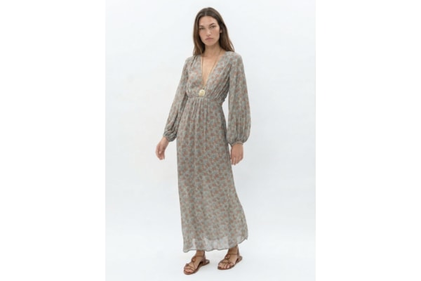 Vestido Midi Estampa Greeny - Azul