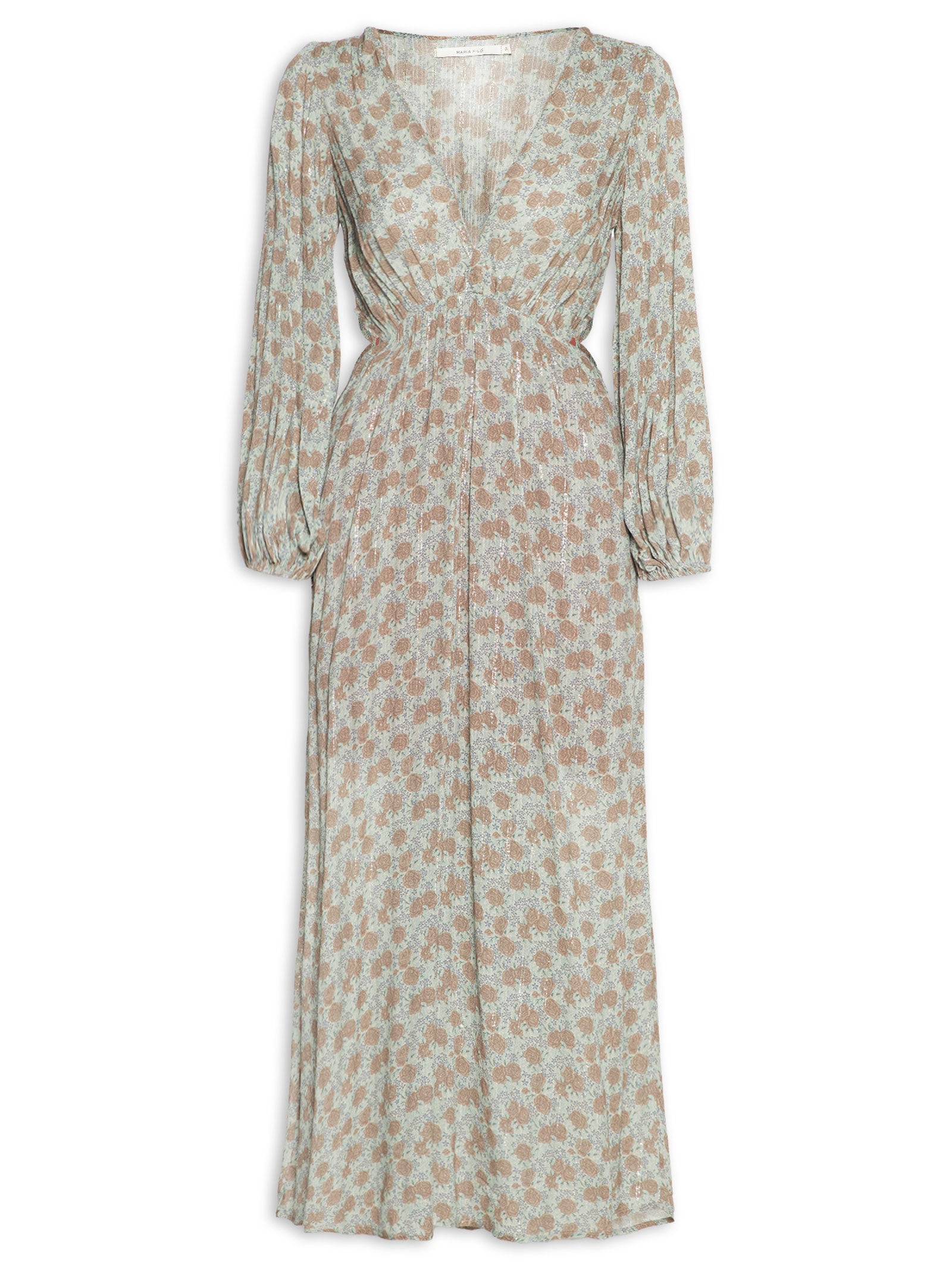 Vestido Midi Estampa Greeny Azul Maria Filó
