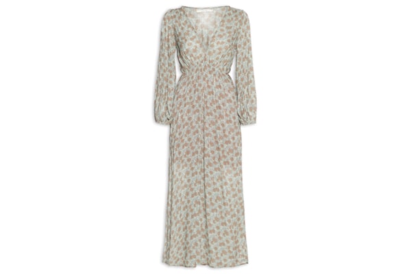 Vestido Midi Estampa Greeny - Azul