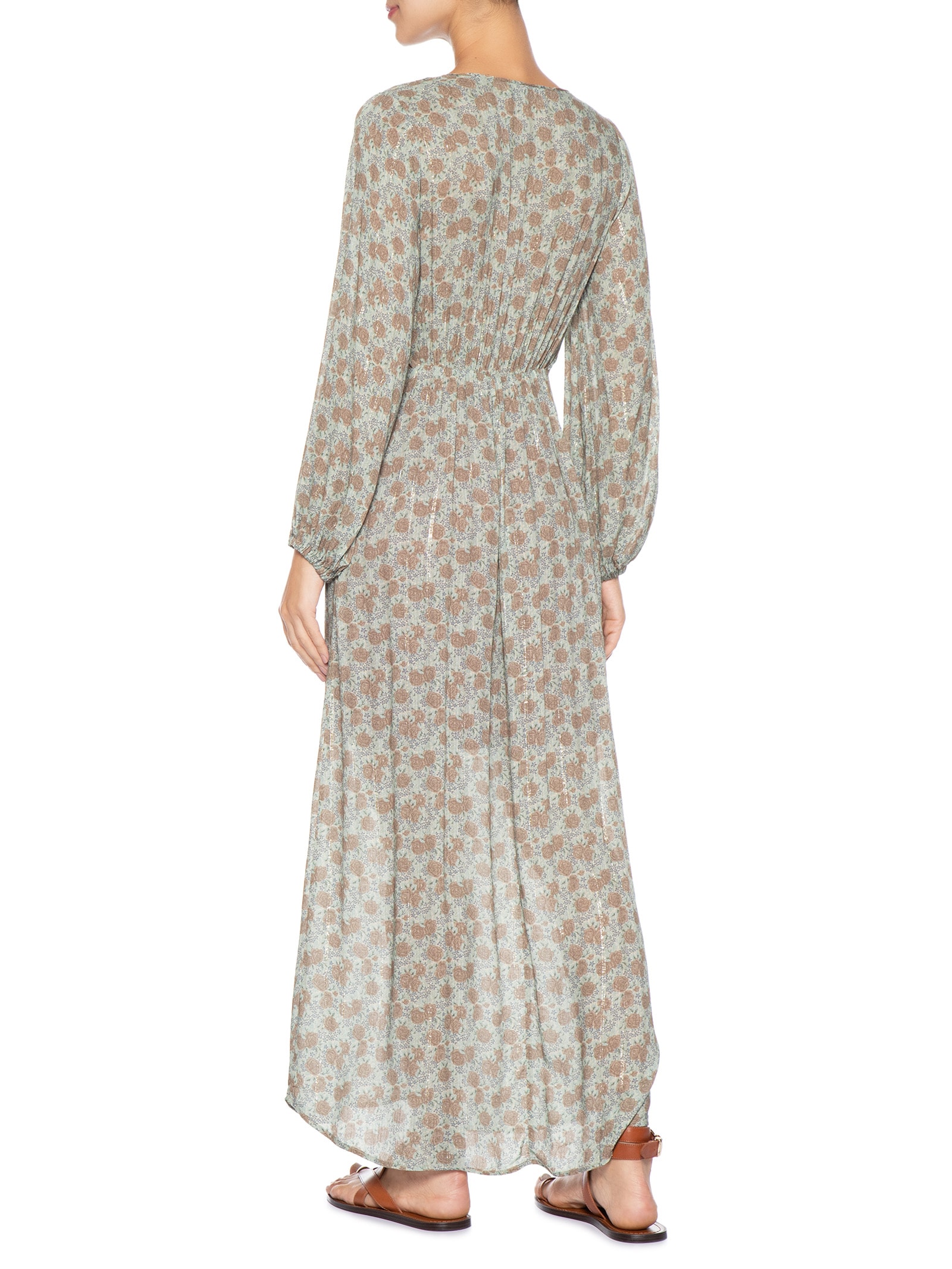 Vestido Midi Estampa Greeny Azul Maria Filó