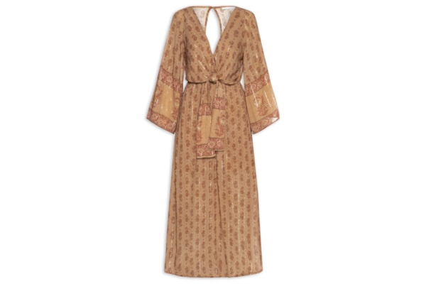 Vestido Midi Estampa Lírio - Rosa