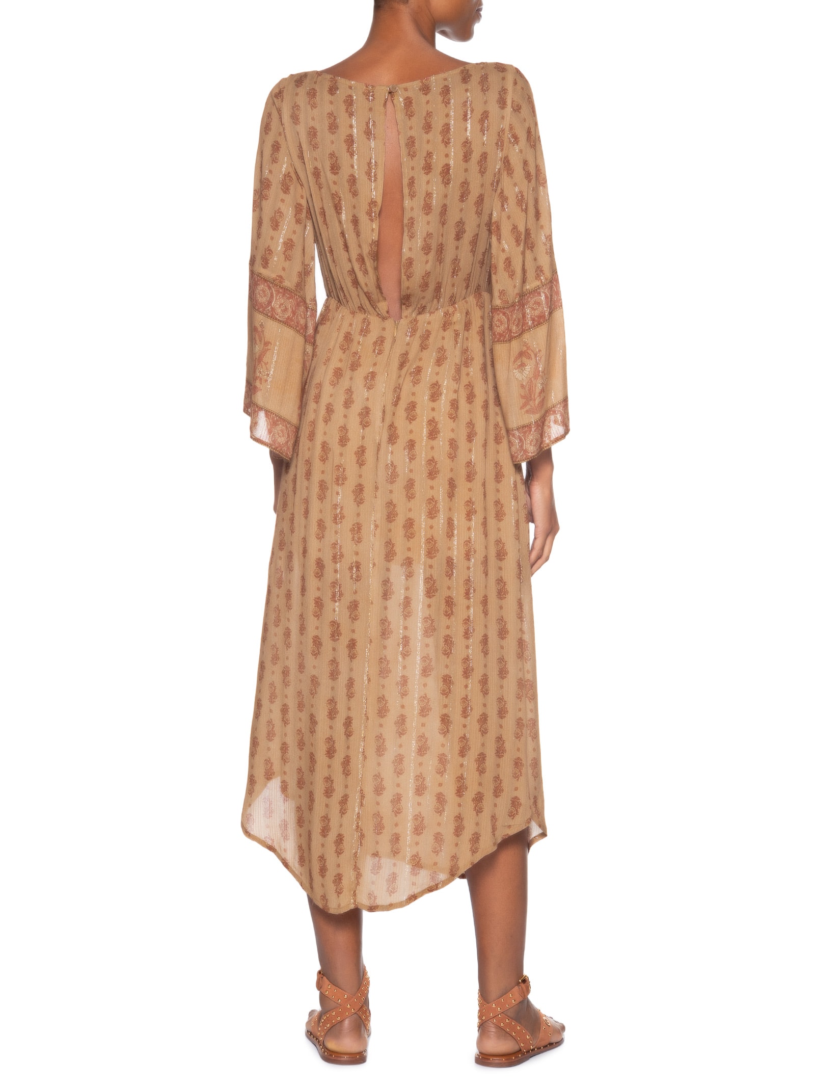 Vestido Midi Estampa Lírio Rosa Maria Filó